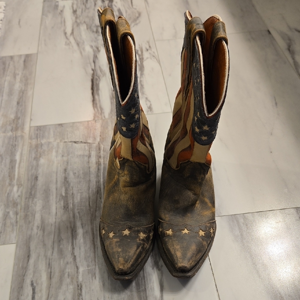 Dan Post American Flag Womens Cowboy Boots - Picture 2 of 9
